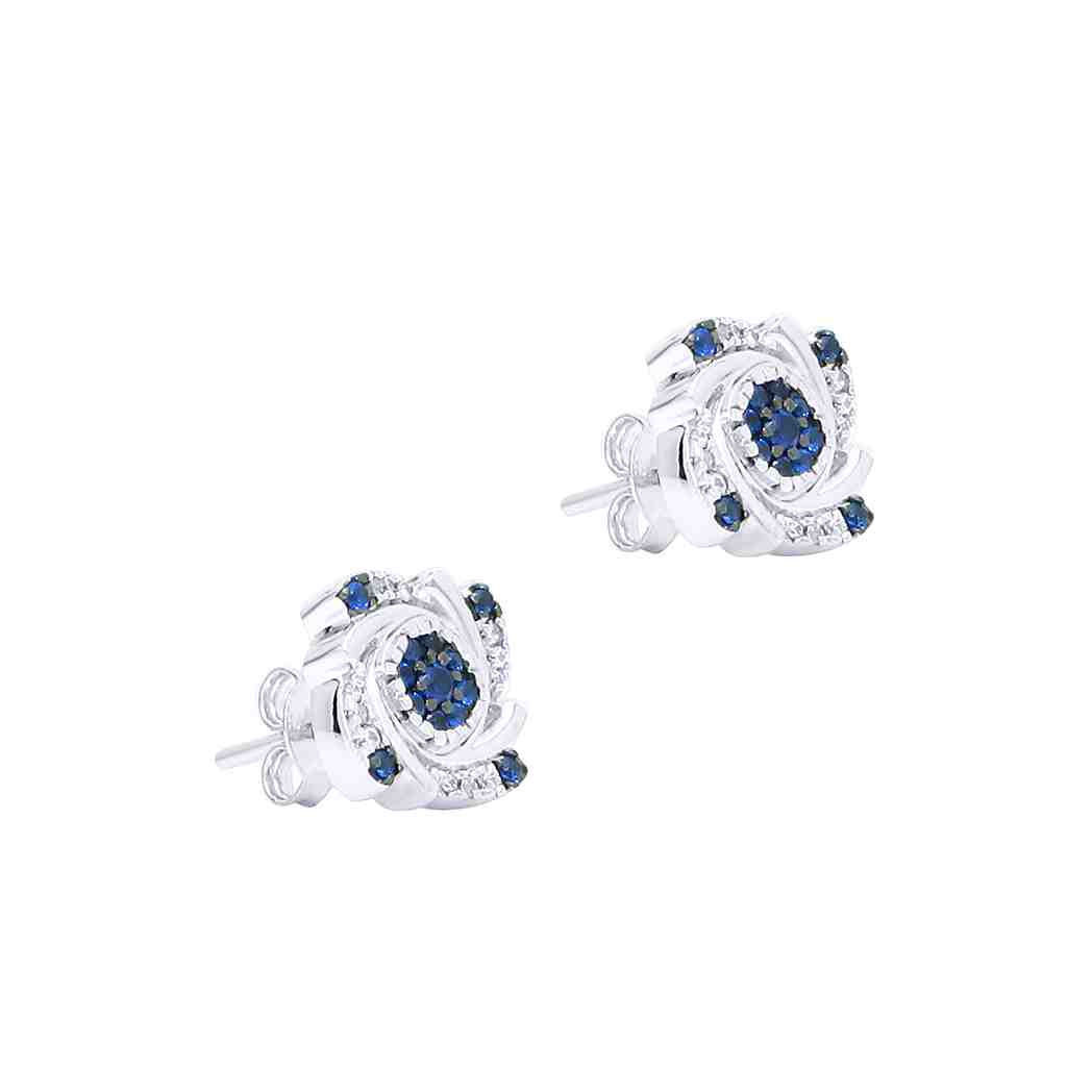 Blue & White Diamond Stud Earring  PD31037AER